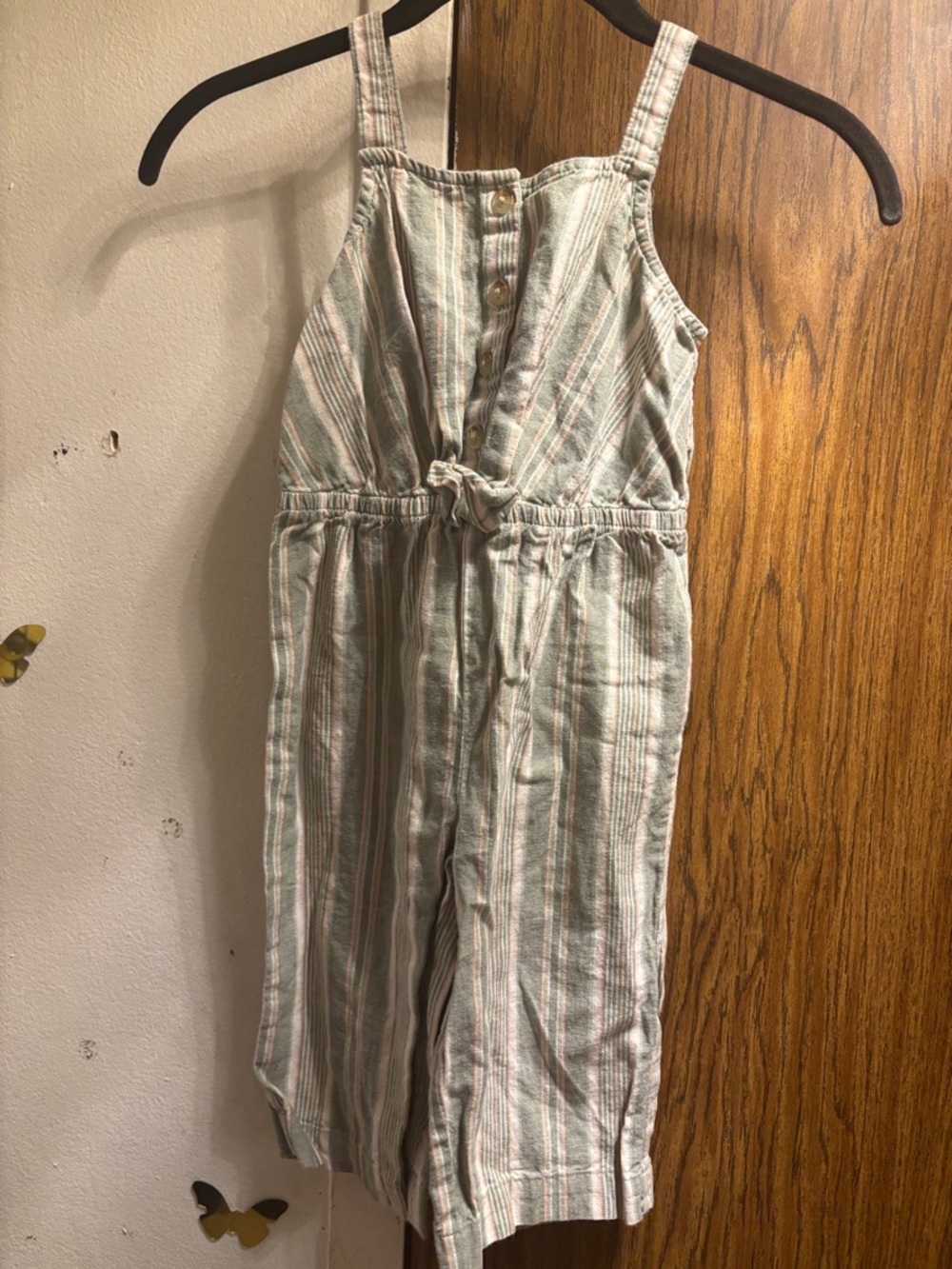 OshKosh B'gosh Striped Jumpsuit in Mint and Cream